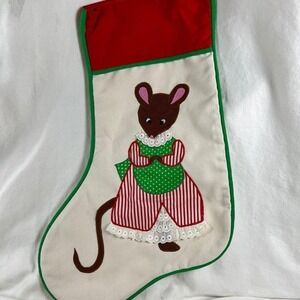 House of Hatten Christmas Stocking Mouse Applique A Joyce Miller Original
